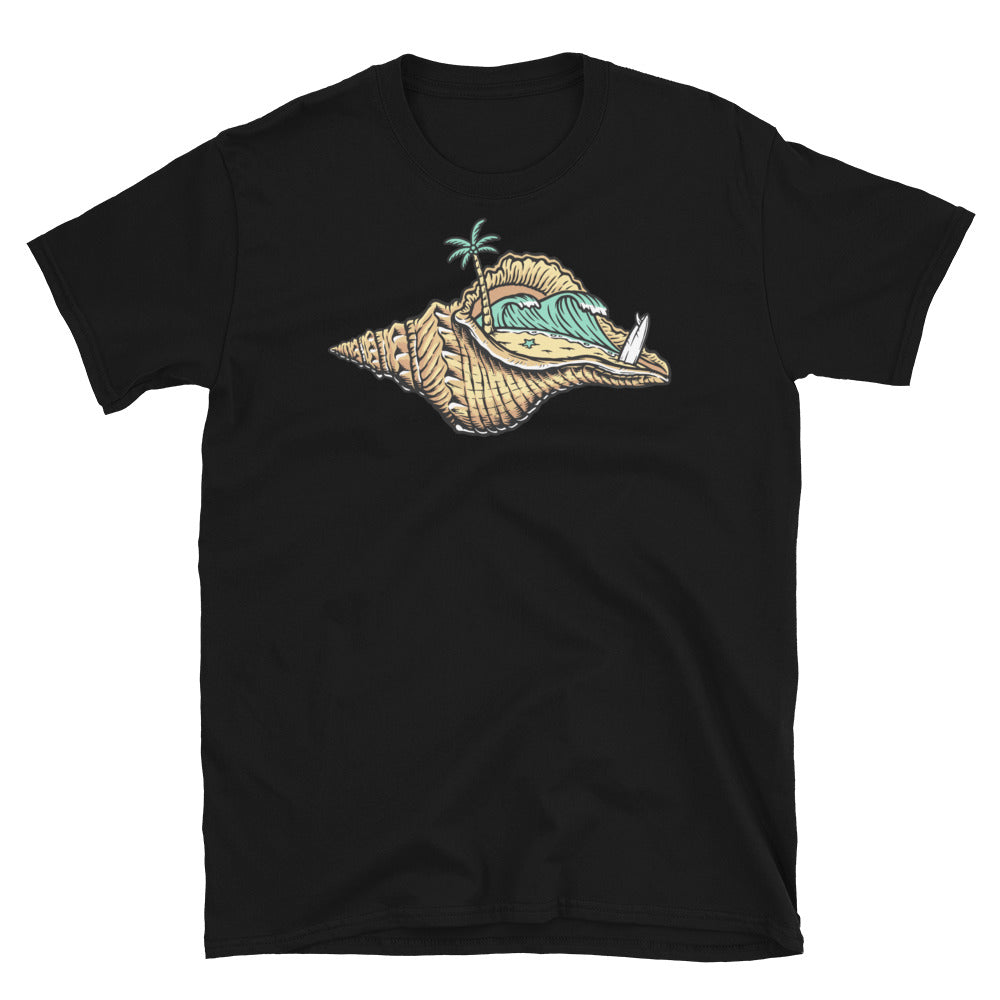 Beautiful Beach View Inside the Shell - Fit Unisex Softstyle T-Shirt