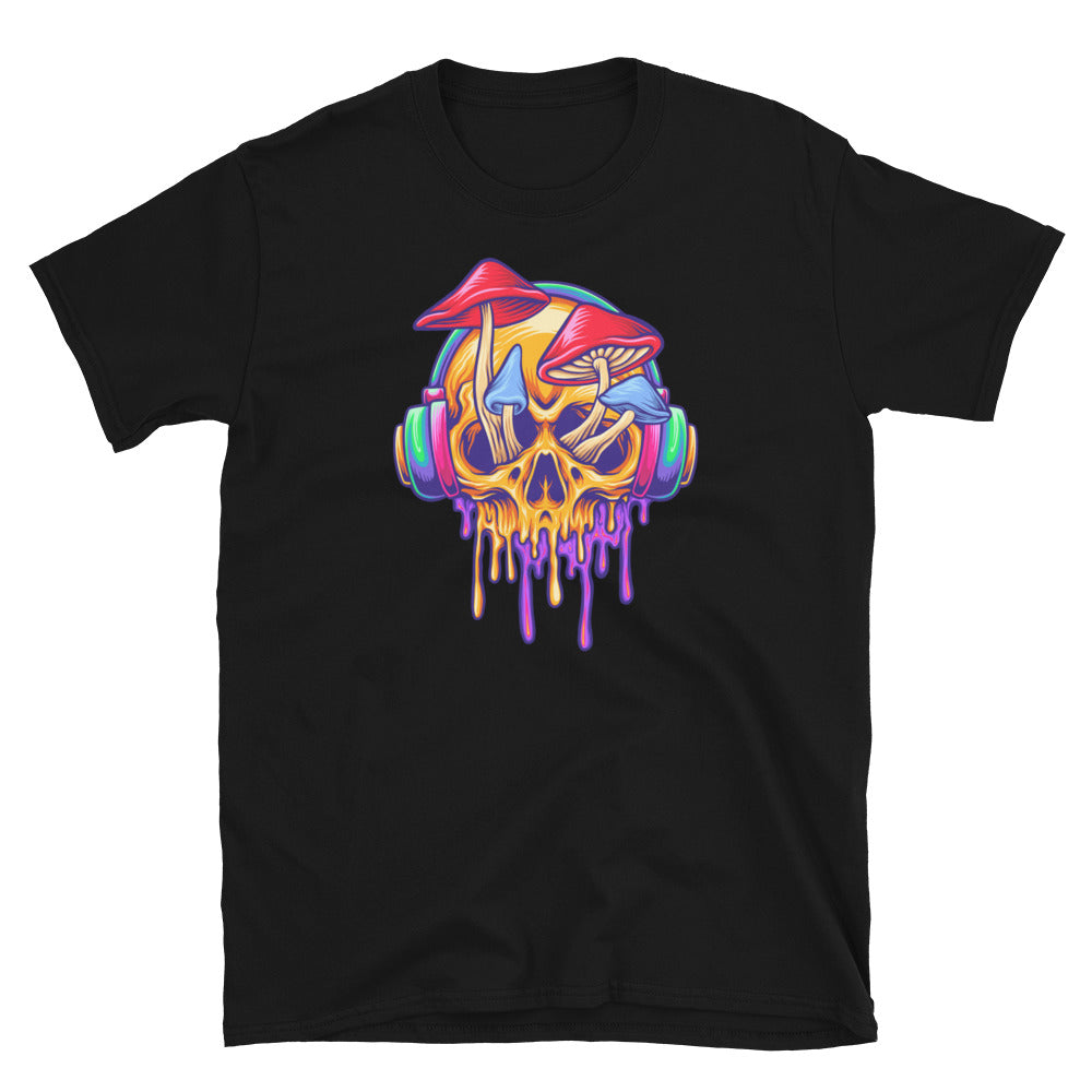 Funky Psychedelic Skull & Mushroom - Fit Unisex Softstyle T-Shirt