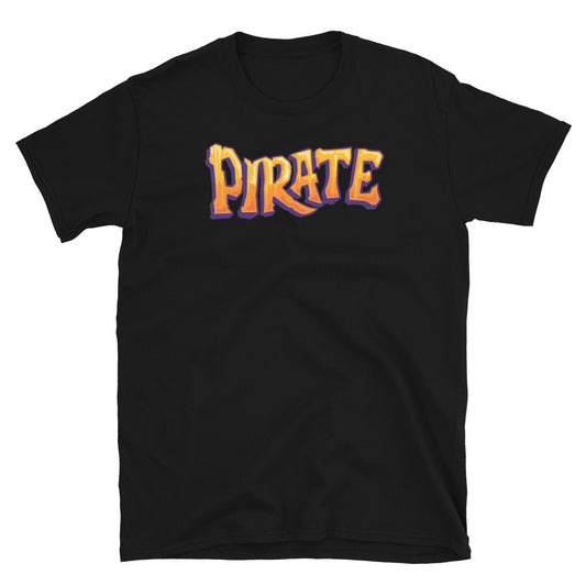 Pirate text style hand drawn Fit Unisex Softstyle T-Shirt