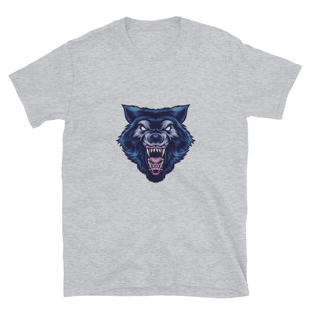 Mascota lobo salvaje Fit Unisex Softstyle Camiseta