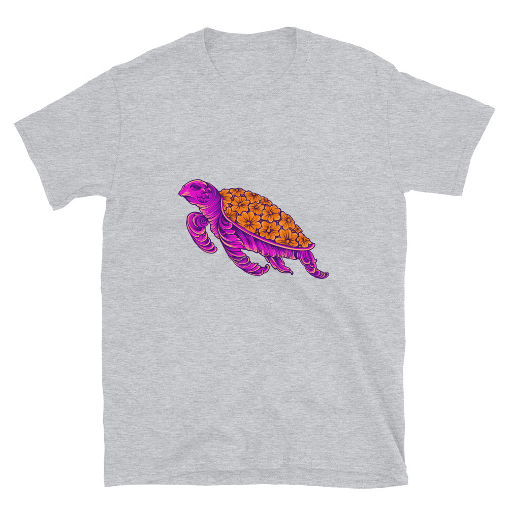 Schildkröte Vintage Blumenornament Fit Unisex Softstyle T-Shirt