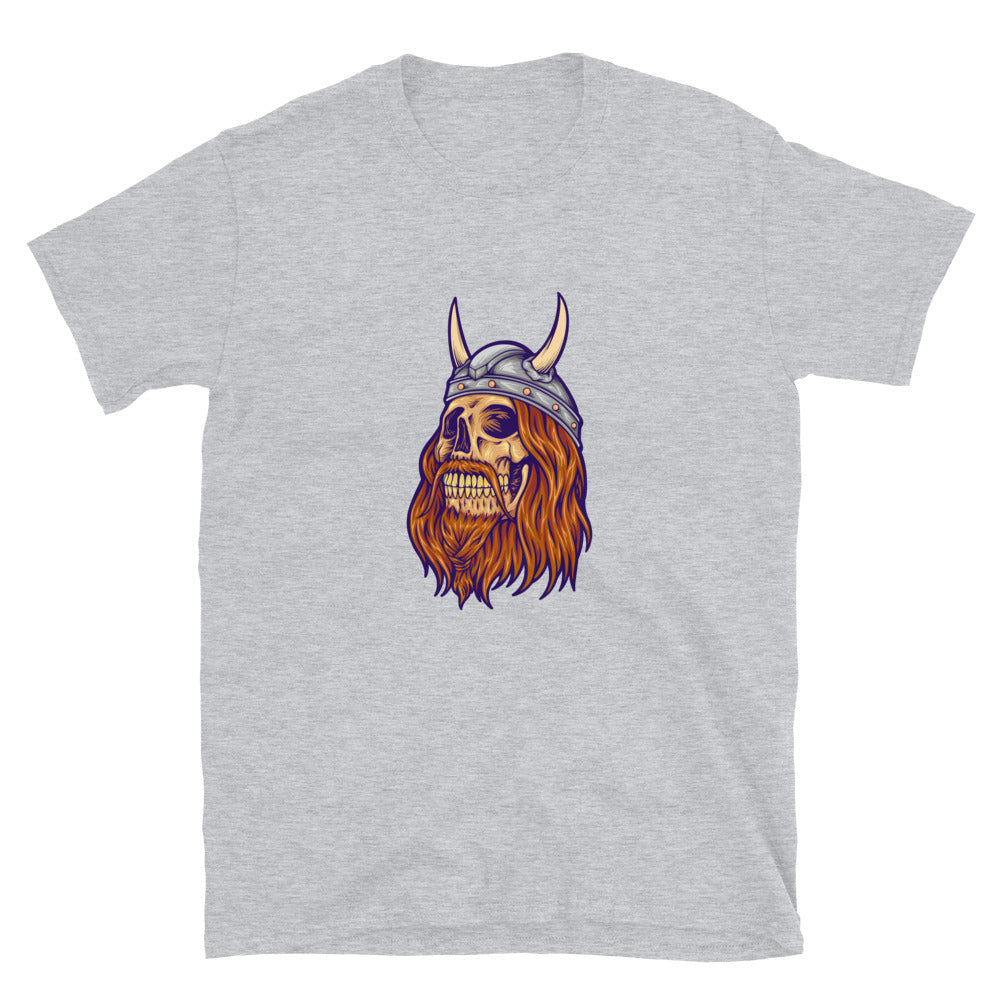 Vikingo viejo cráneo con cuernos Fit Unisex Softstyle camiseta