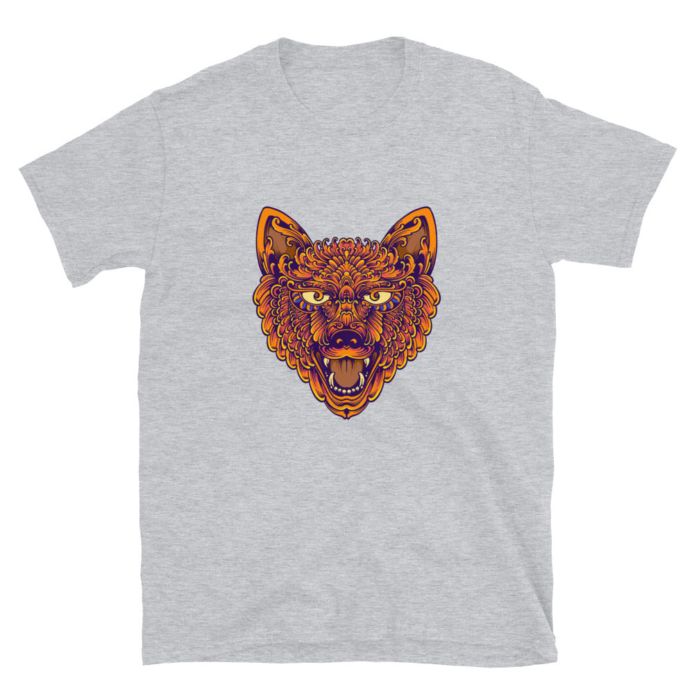 Adorno clásico de lujo con cabeza de perro lobo Fit Camiseta unisex Softstyle