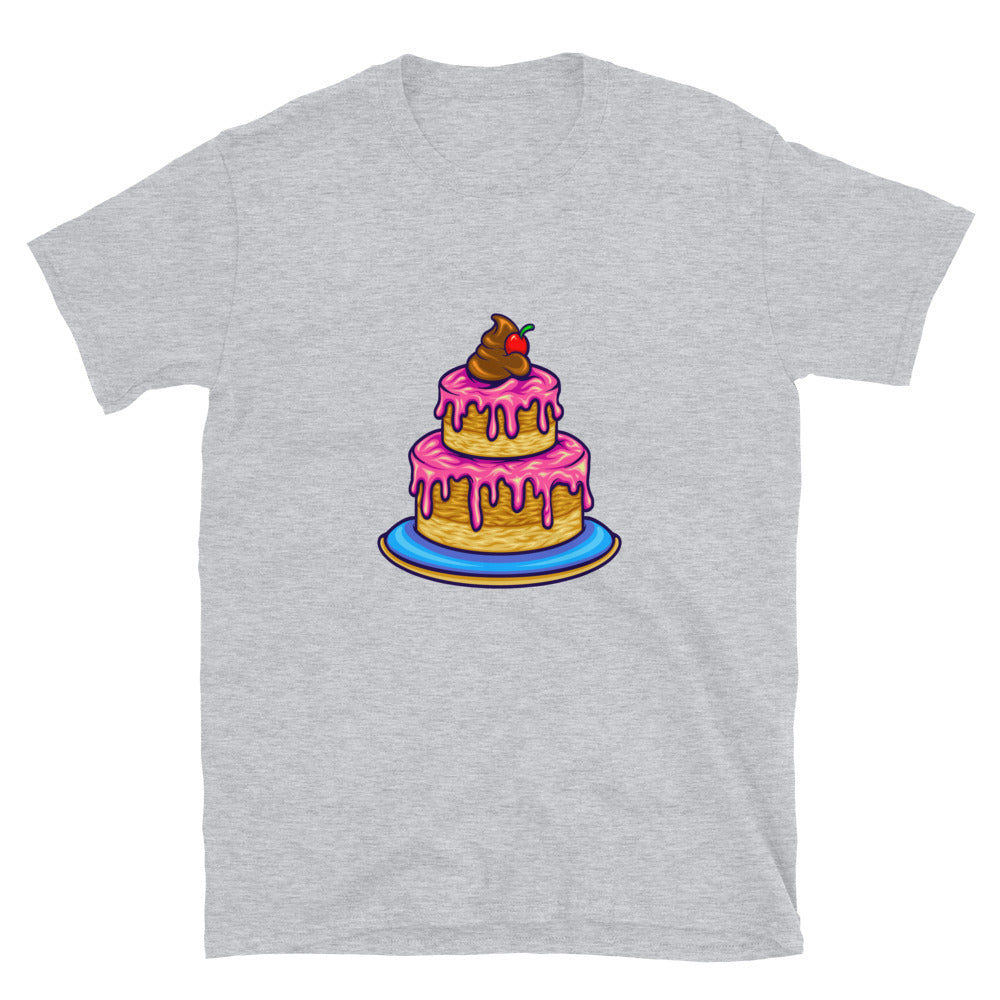 Pastel de cereza de cumpleaños de fresa Fit Unisex Softstyle Camiseta