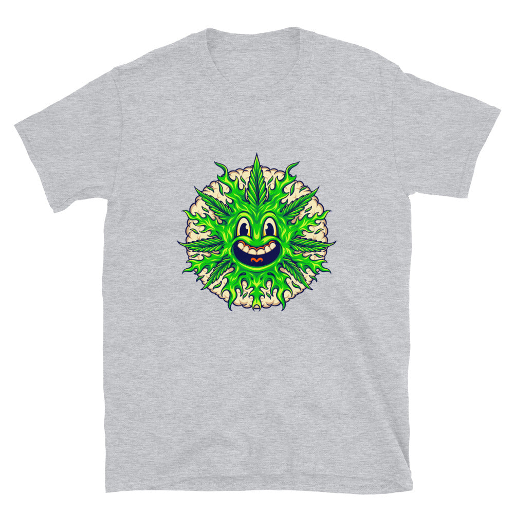 Emoji lindo de hoja de hierba con burbuja de humo Fit Camiseta unisex Softstyle