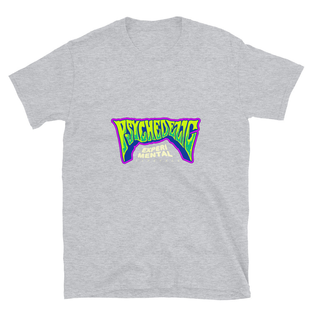 Psychedelic word lettering typography Hand Drawn Fit Unisex Softstyle T-Shirt