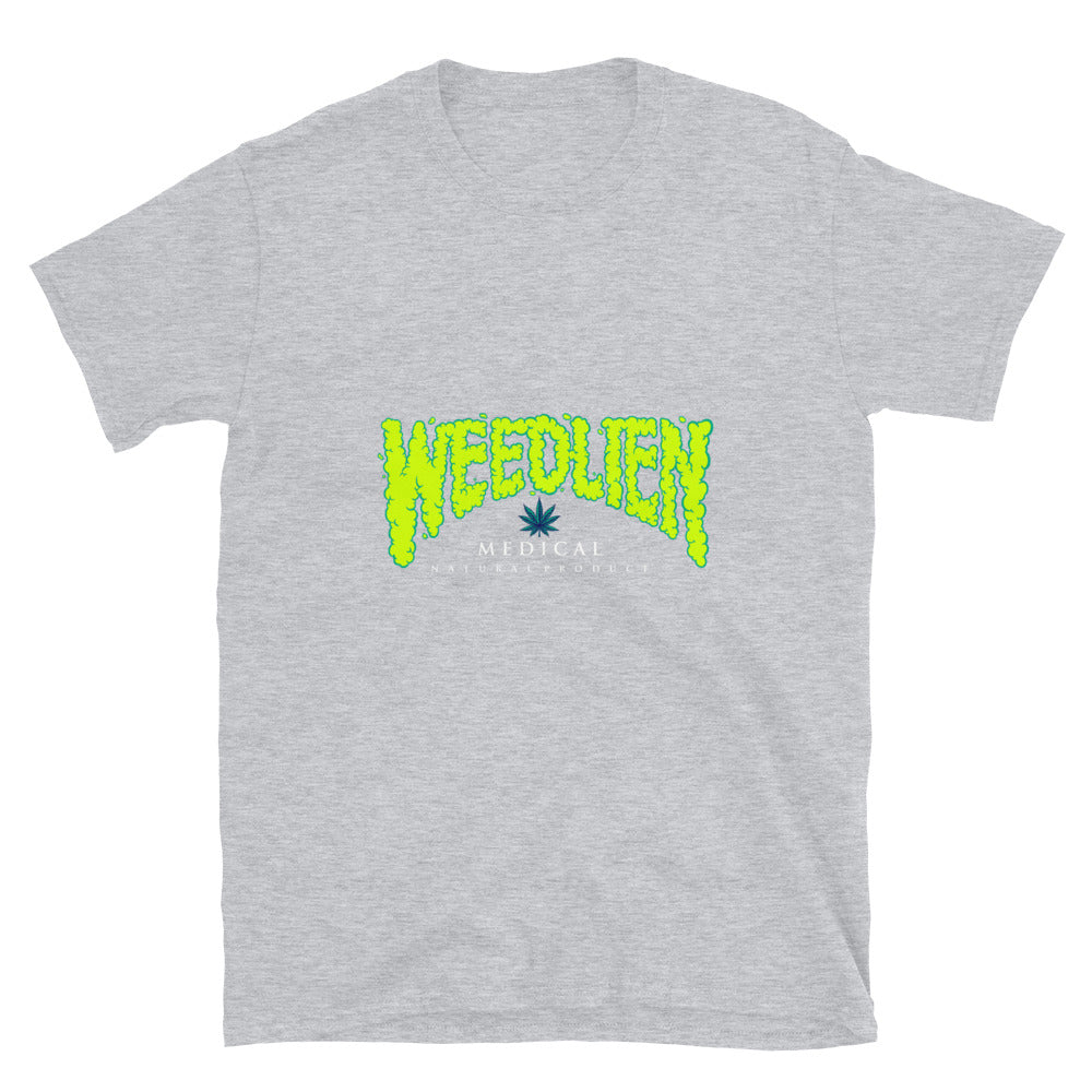 Weed alien word lettering typography HandDrawn Fit Unisex Softstyle T-Shirt