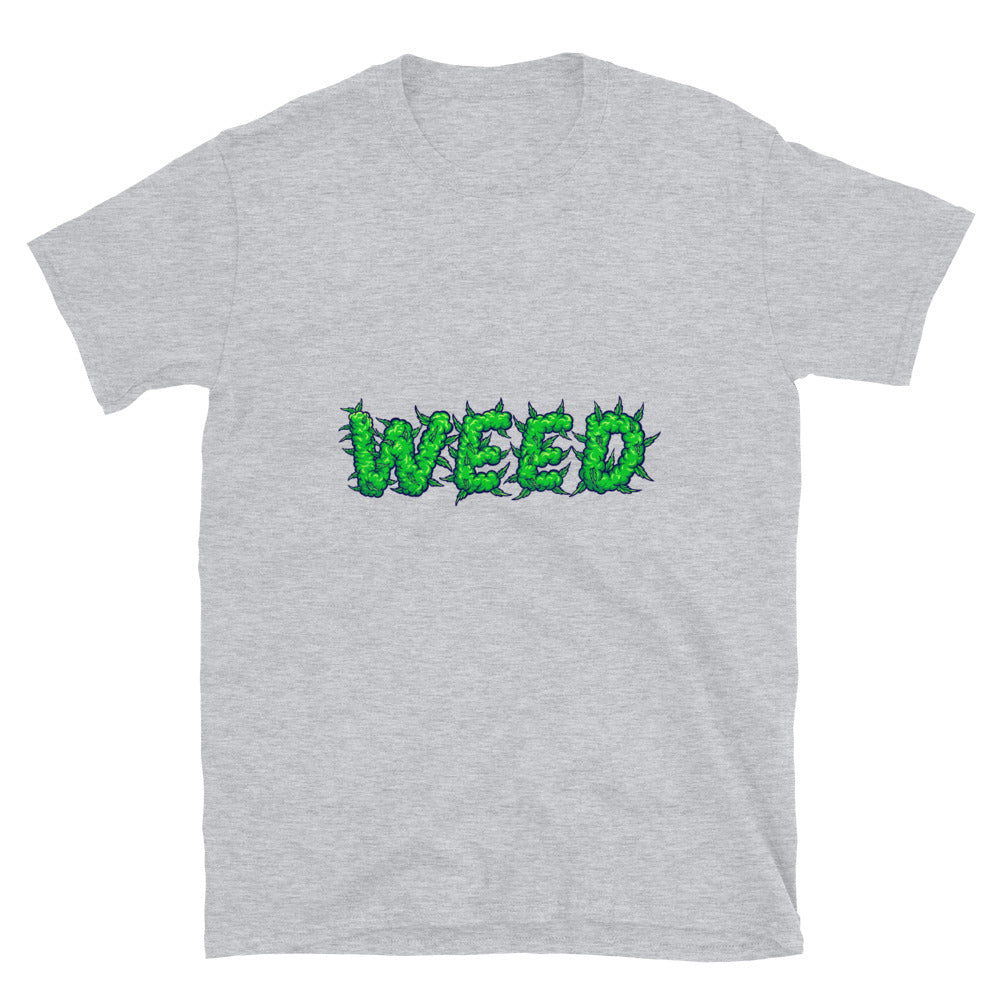 Weed font lettering with smoke effect Fit Unisex Softstyle T-Shirt