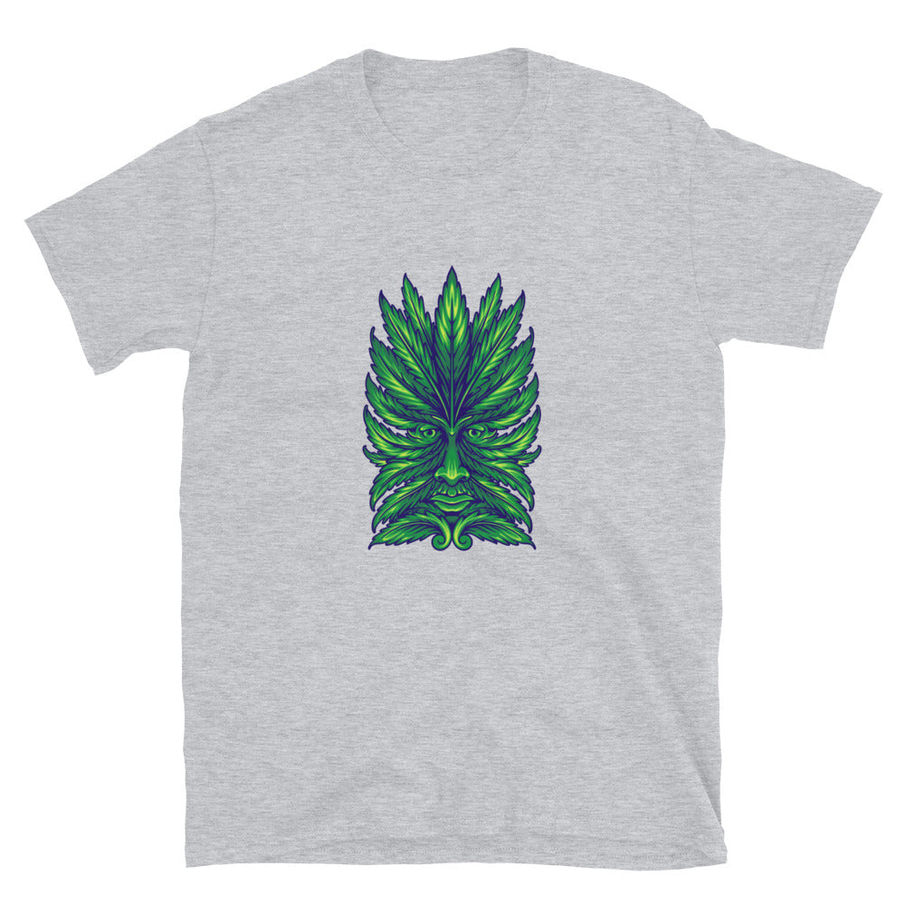 Weed leaf green man face Fit Unisex Softstyle T-Shirt