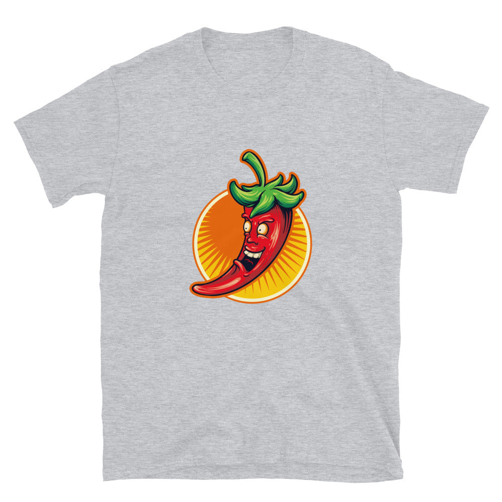 Red Chili Flavour Maskottchen Logo Fit Unisex Softstyle T-Shirt