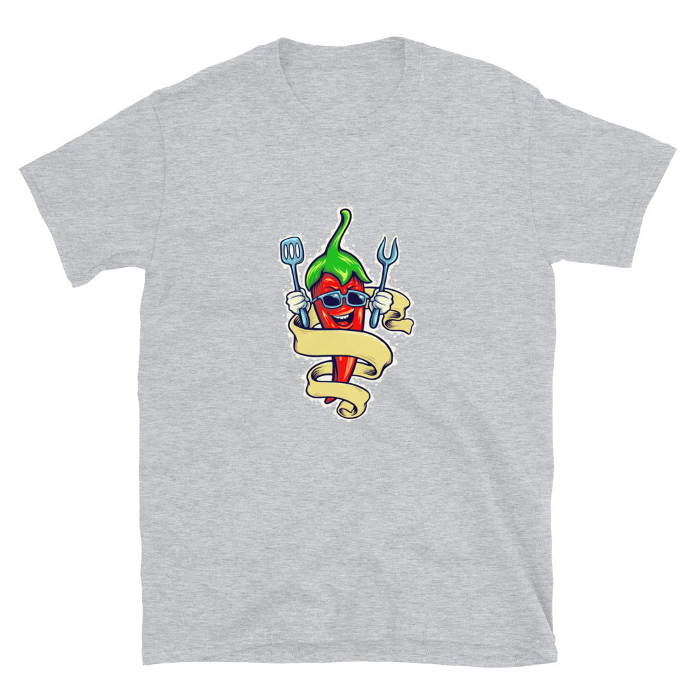 Smile Chili Cooking con Ribbon Fit Camiseta unisex de estilo suave