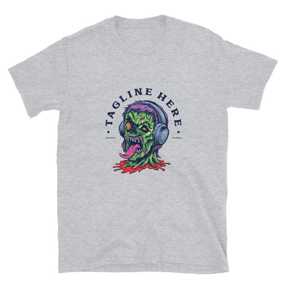 Zombie Vintage Horror Kopfhörer Musik Fit Unisex Softstyle T-Shirt