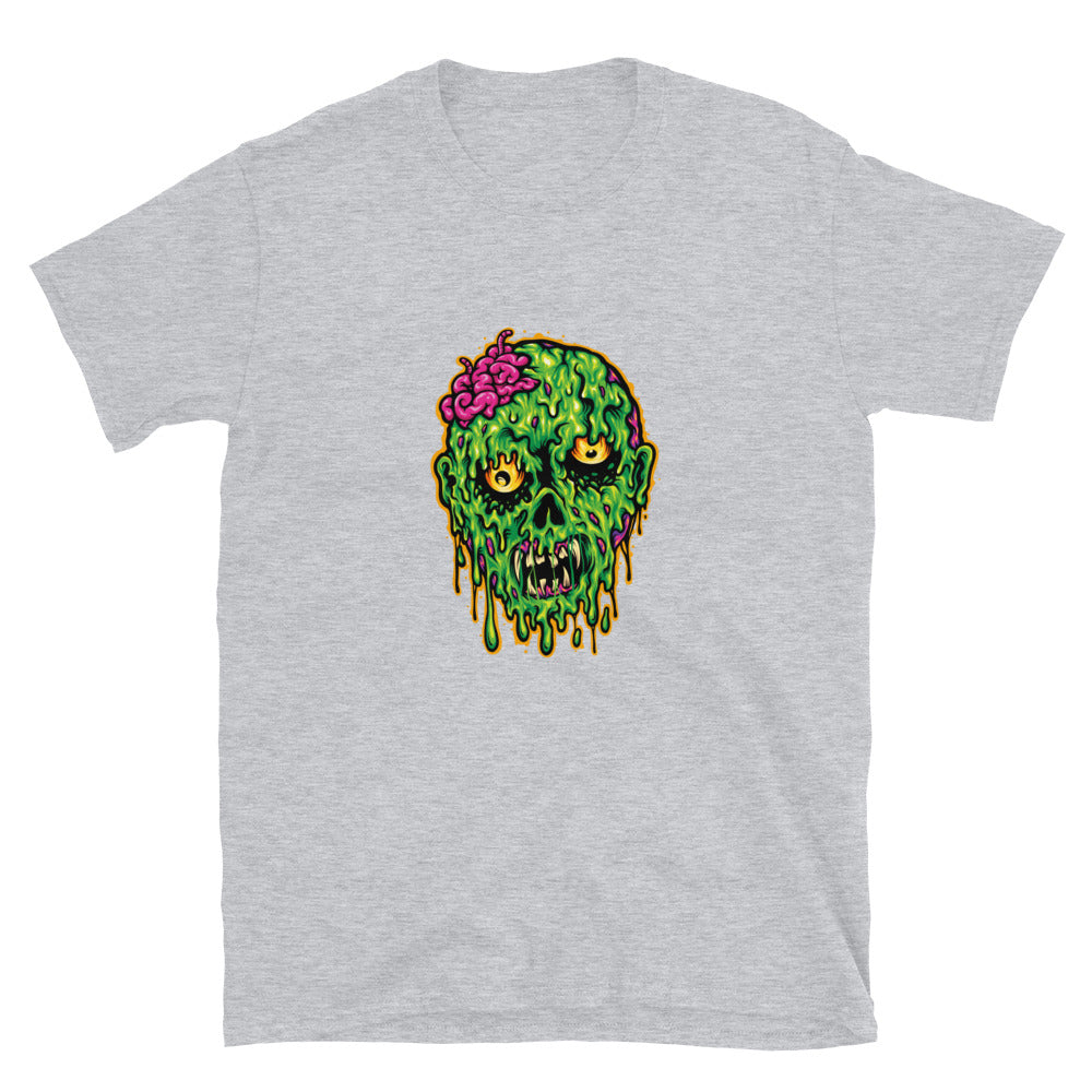 Zombie Head Horror Melting Halloween Fit Camiseta unisex de estilo suave