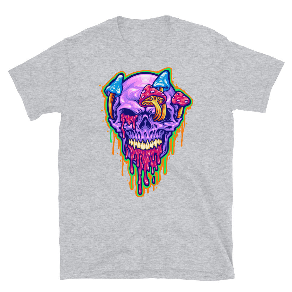 Magic Trippy Skull Mushroom Psychedelic Fit Unisex Softstyle T-Shirt