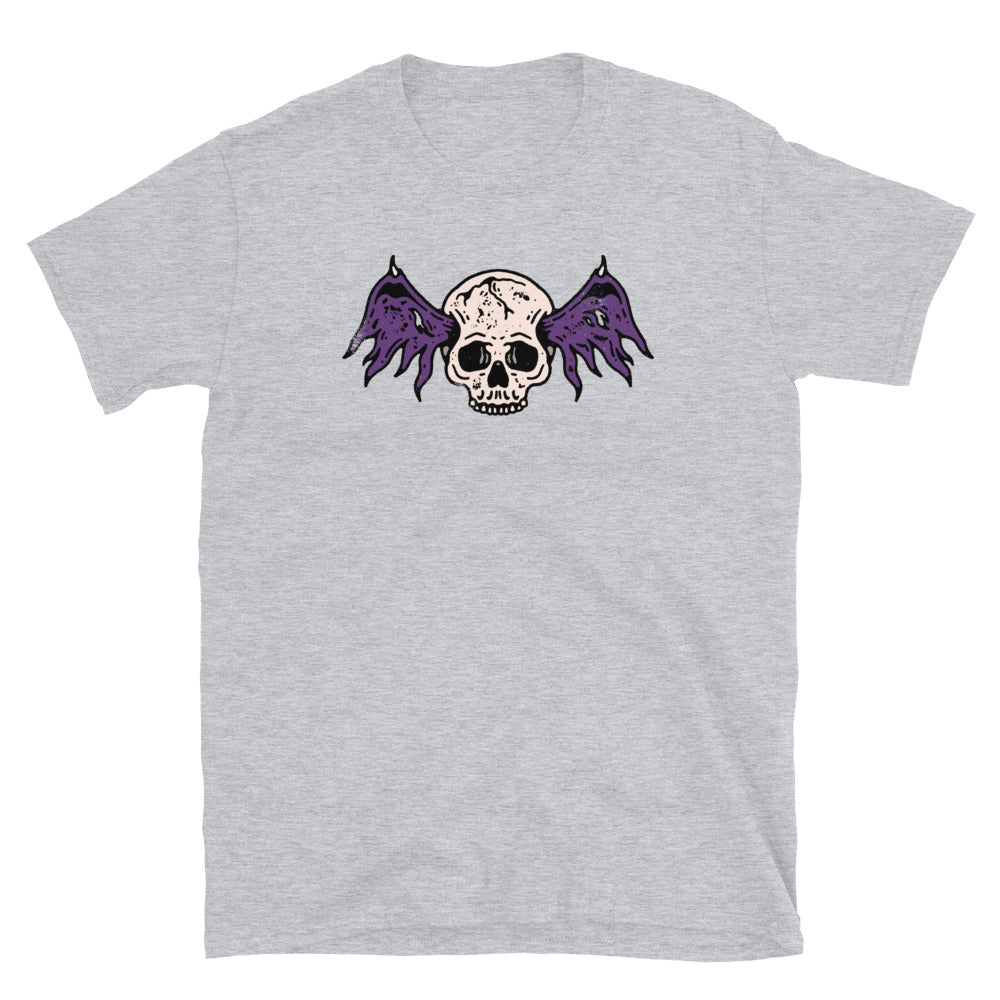 Spooky Halloween Winged Bat Skull Fit Unisex Softstyle T-Shirt