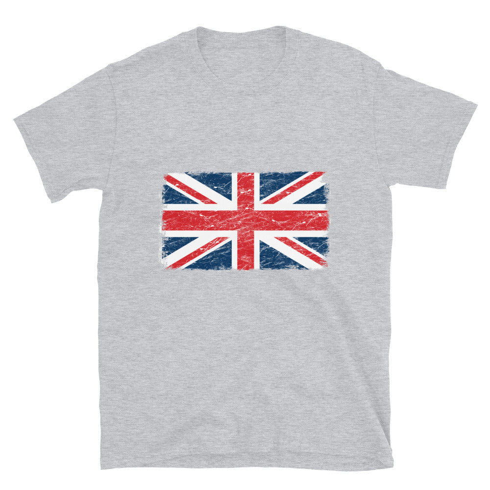 Unisex-Softstyle-T-Shirt mit UK-Flagge, Grunge-Passform