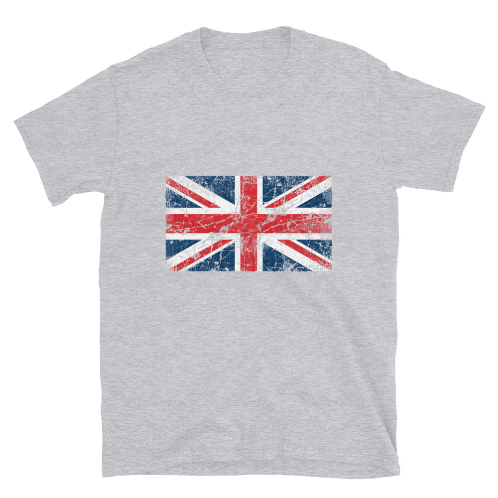 Camiseta unisex Softstyle con bandera del Reino Unido Grunge Fit