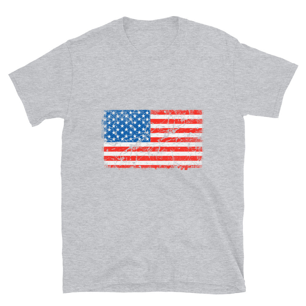 USA-Flagge Distressed Fit Unisex Softstyle T-Shirt