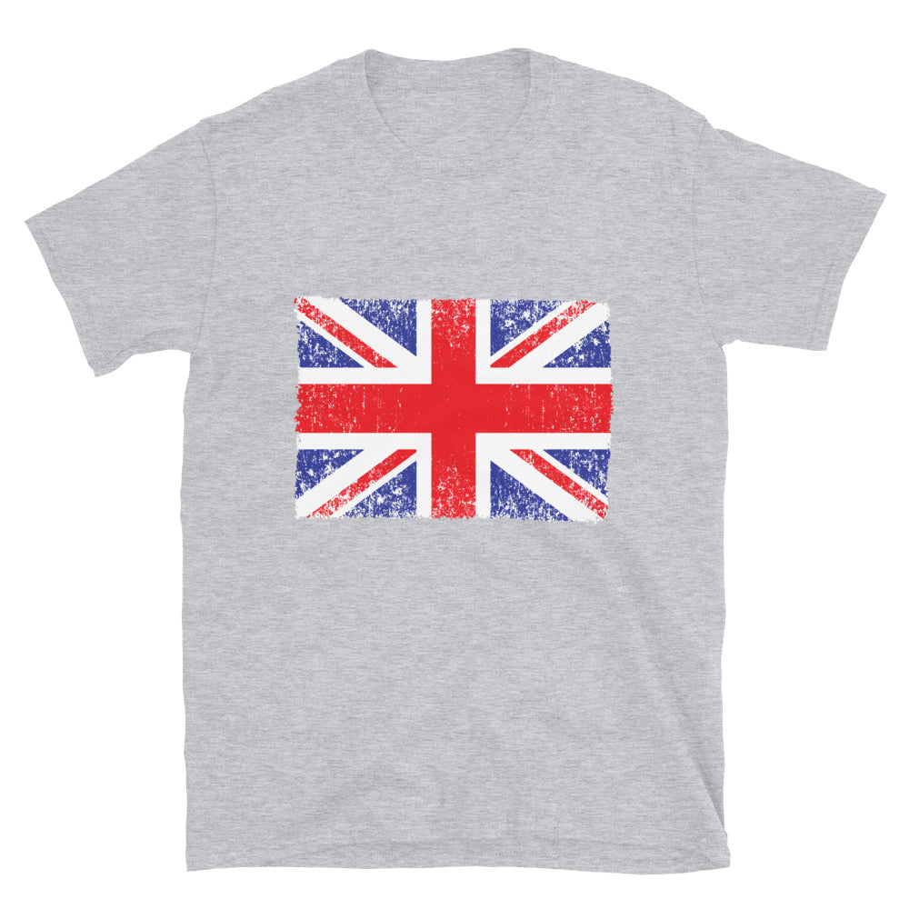 UK Flag Distressed 1 Fit Unisex Softstyle T-Shirt