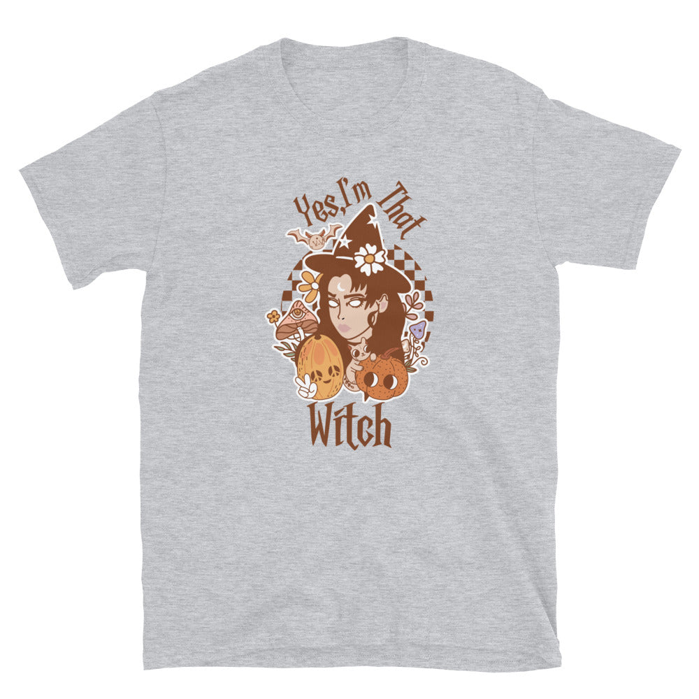 Sí, soy esa bruja, retro Halloween Fit Unisex Softstyle camiseta