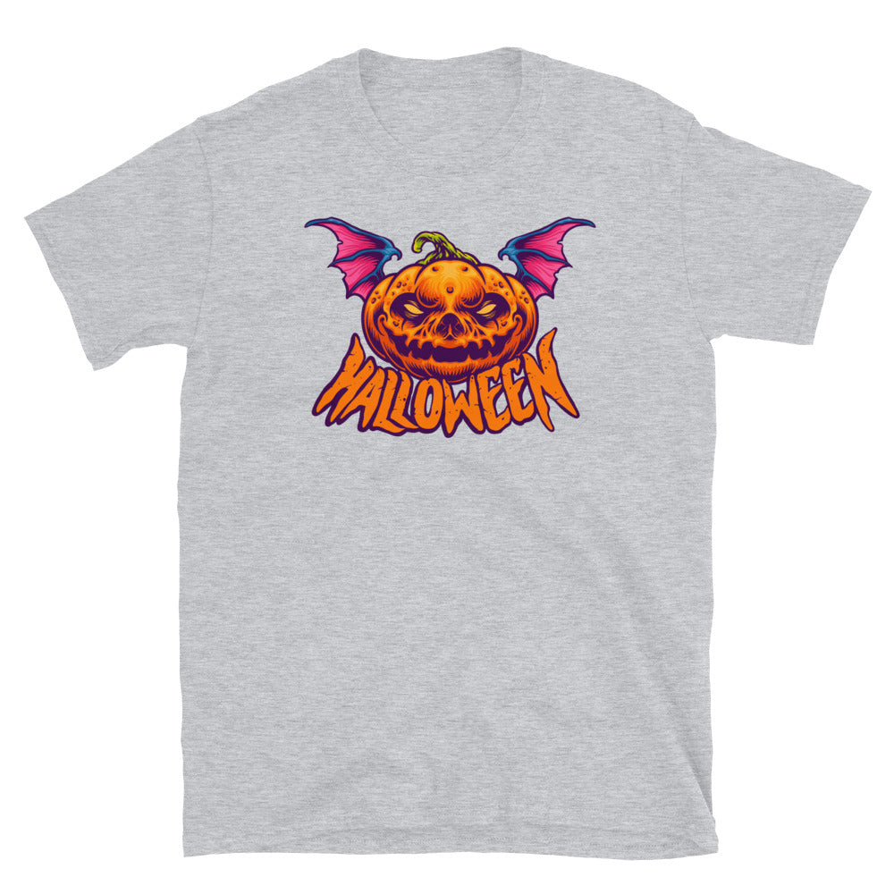 Halloween Pumpkin Head with Bat Wings