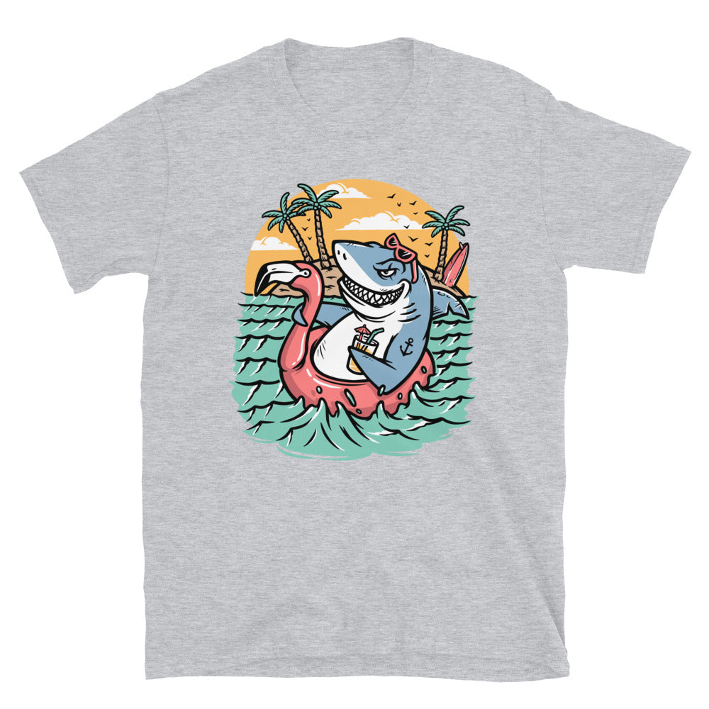 the shark is relaxing on the beach Fit Unisex Softstyle T-Shirt