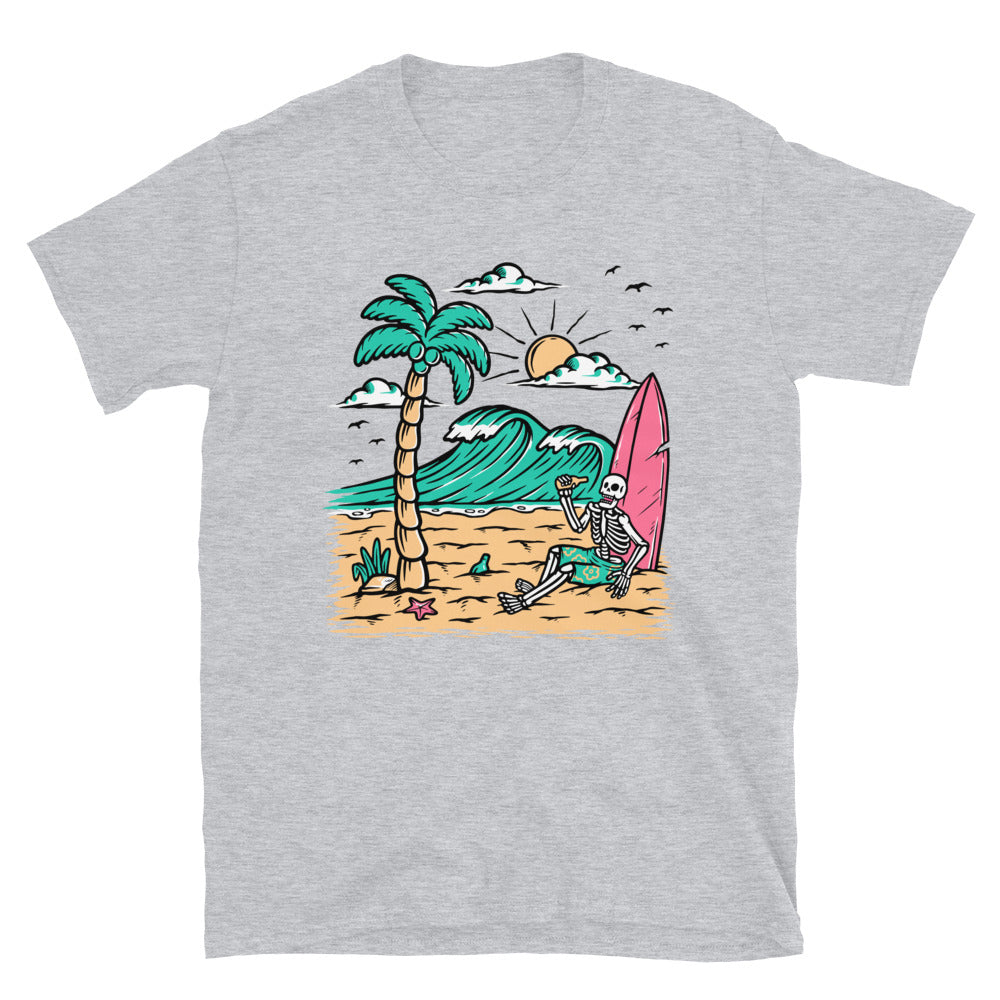 Relájate y bebe en la playa Fit Camiseta unisex Softstyle