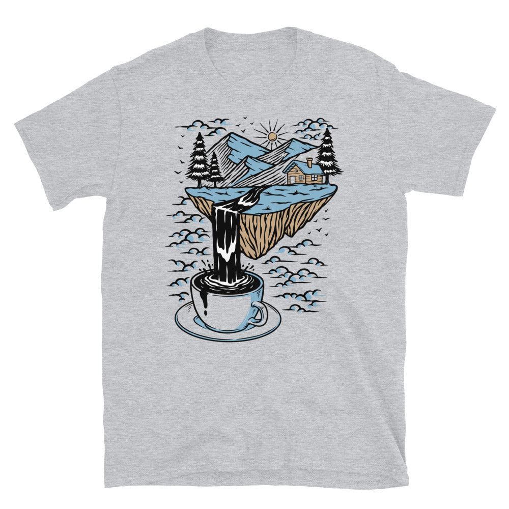 Montañas y ríos de café Fit Unisex Softstyle Camiseta