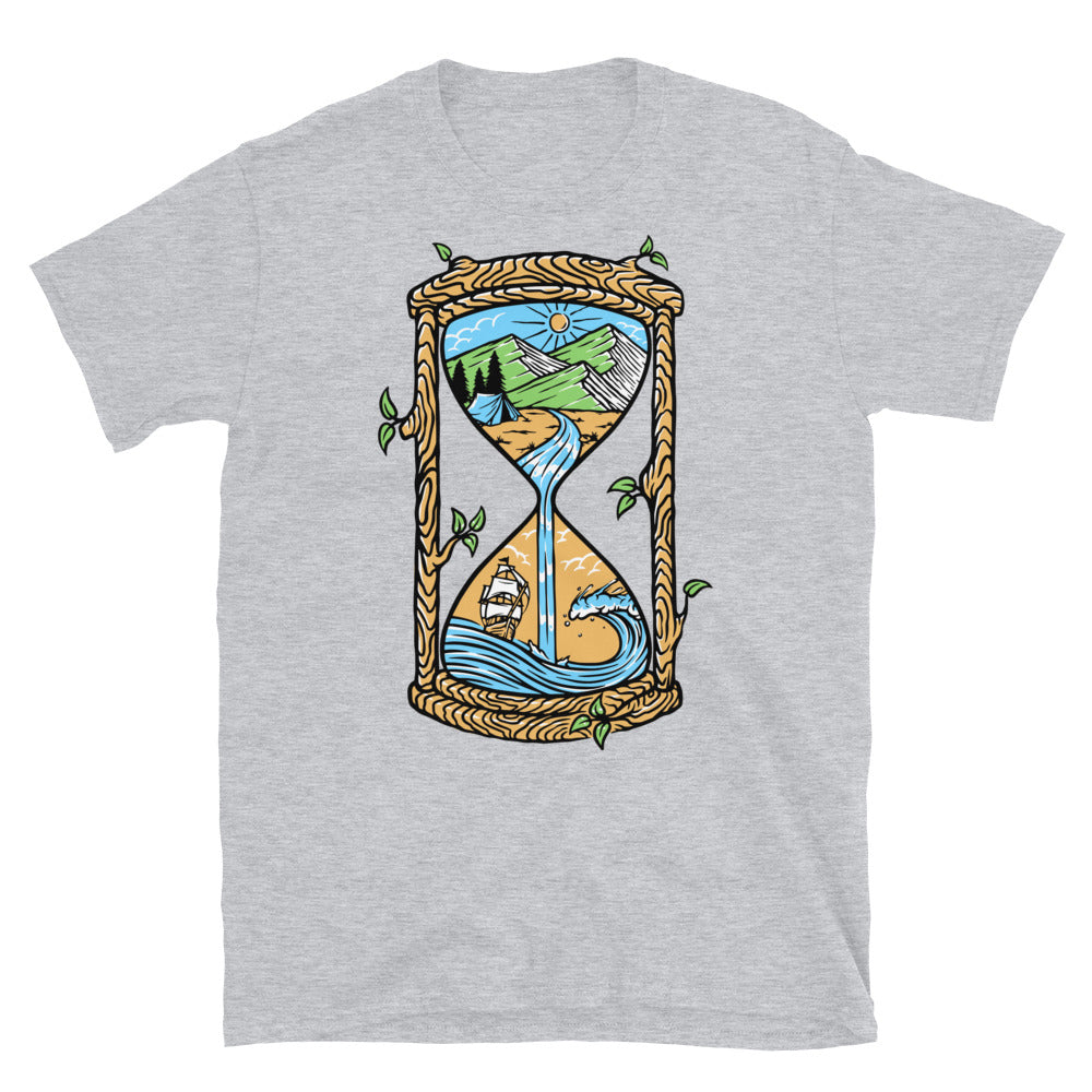 Natural scenery on an old hourglass Fit Unisex Softstyle T-Shirt