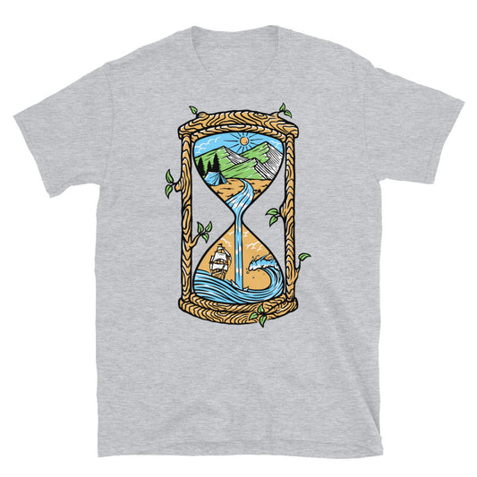 Natural scenery on an old hourglass Fit Unisex Softstyle T-Shirt