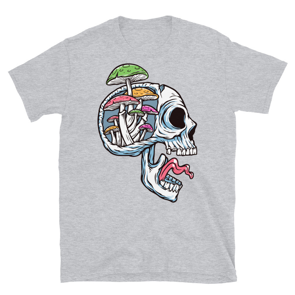 Camiseta Softstyle unisex con calavera y setas