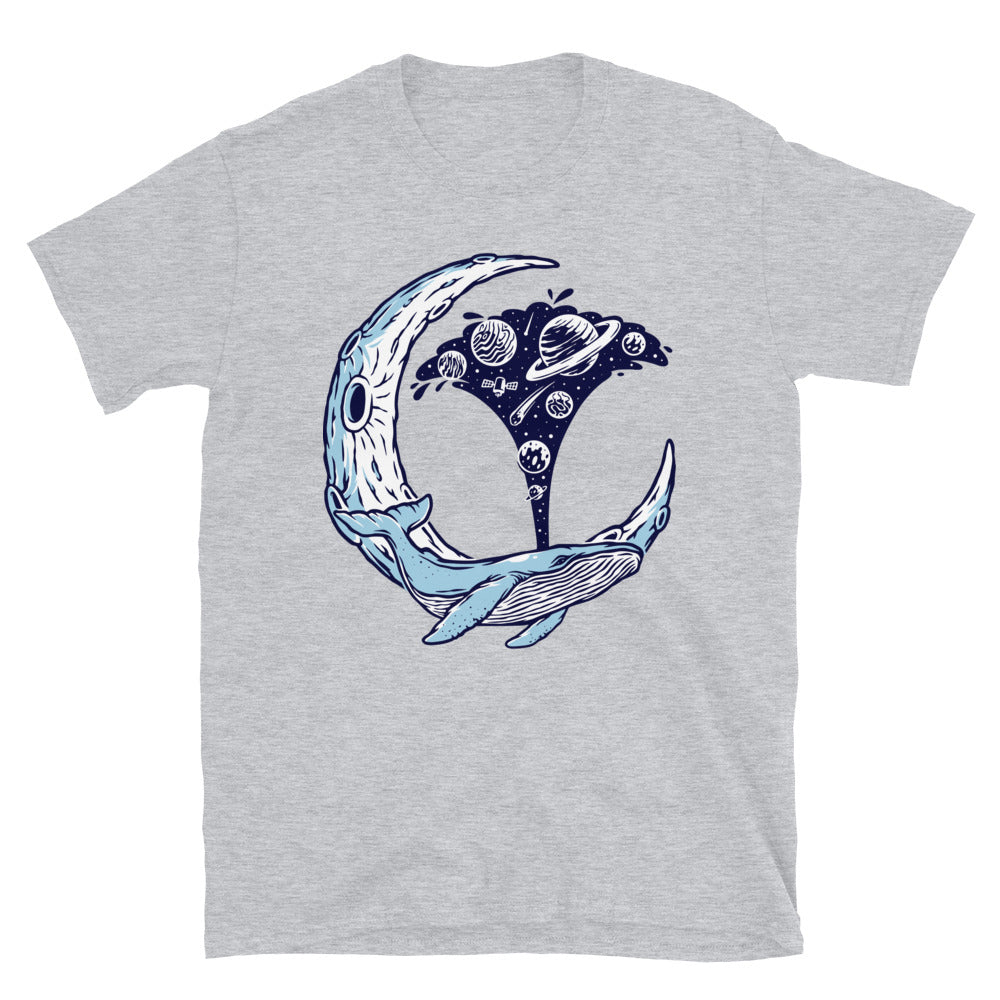 Whale, moon and the universe Fit Unisex Softstyle T-Shirt