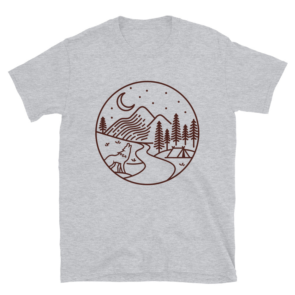 Blick auf den Berg bei Nacht Fit Unisex Softstyle T-Shirt