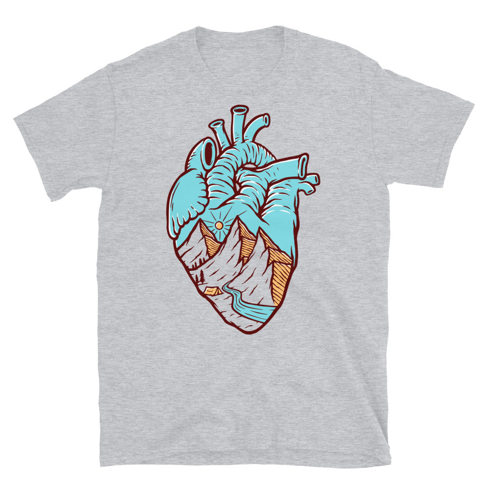 Heart & Mountain - Fit Unisex Softstyle T-Shirt