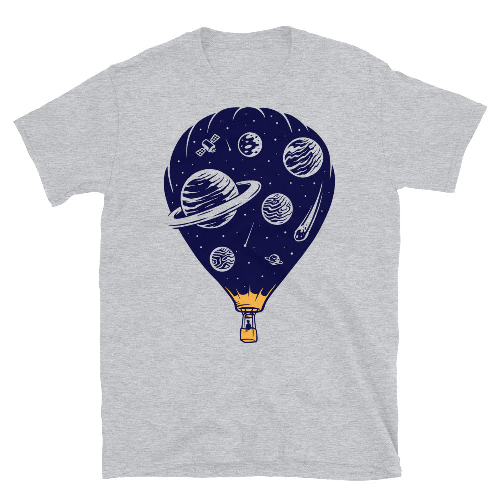 Globo aerostático, viaje espacial Fit Unisex Softstyle camiseta