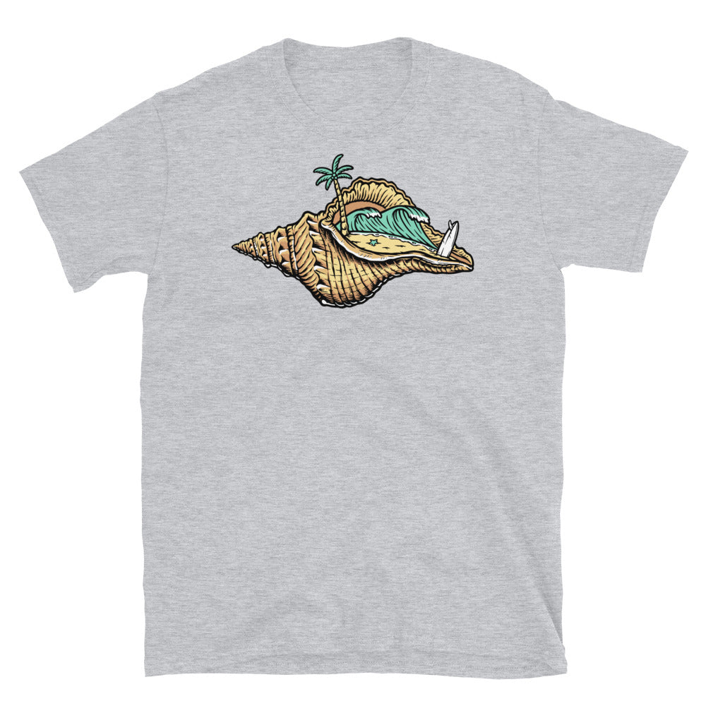 Beautiful Beach View Inside the Shell - Fit Unisex Softstyle T-Shirt