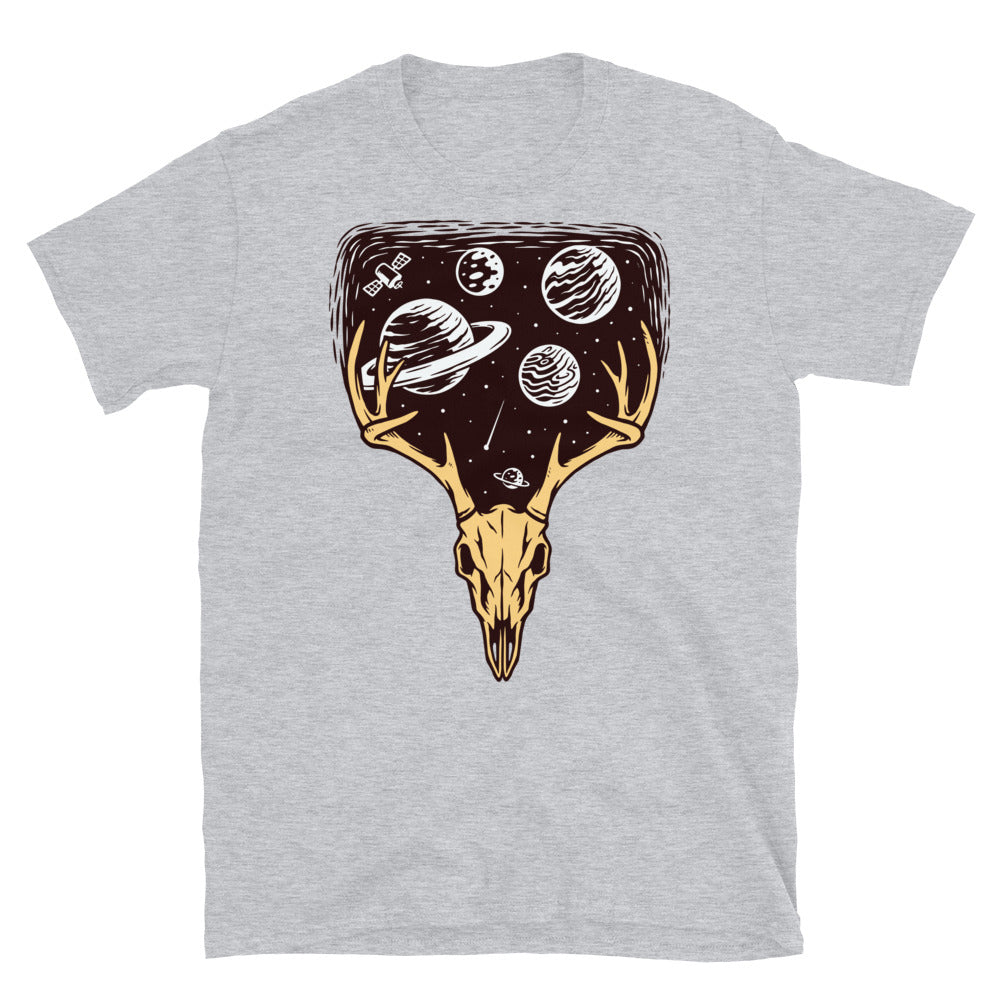 Deer Skull and Galaxy, Universal Creature - Fit Unisex Softstyle T-Shirt