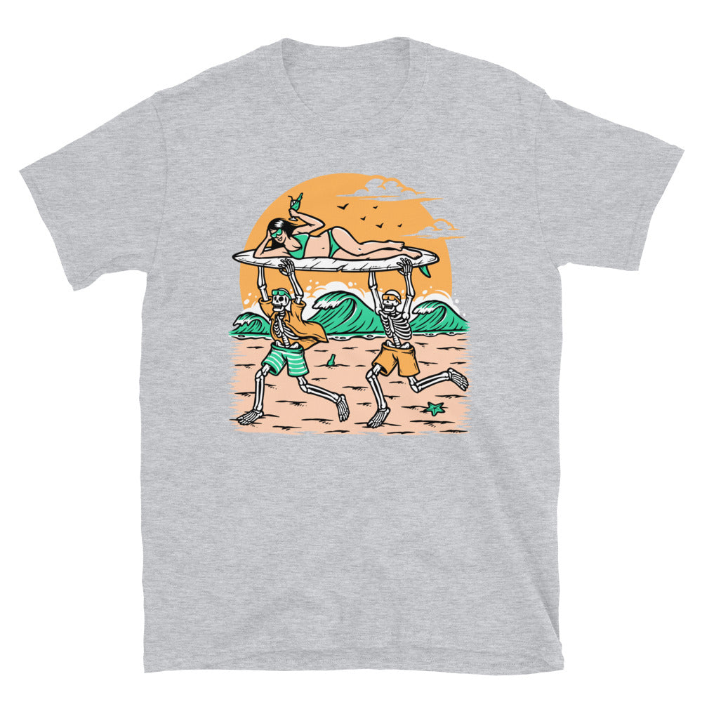 Having Fun on the Beach - Fit Unisex Softstyle T-Shirt