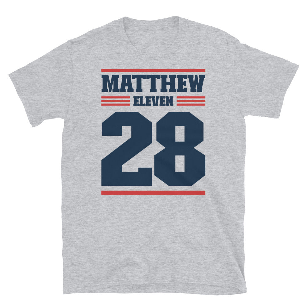 Matthew 1128 Christian Fit - Camiseta unisex de estilo suave