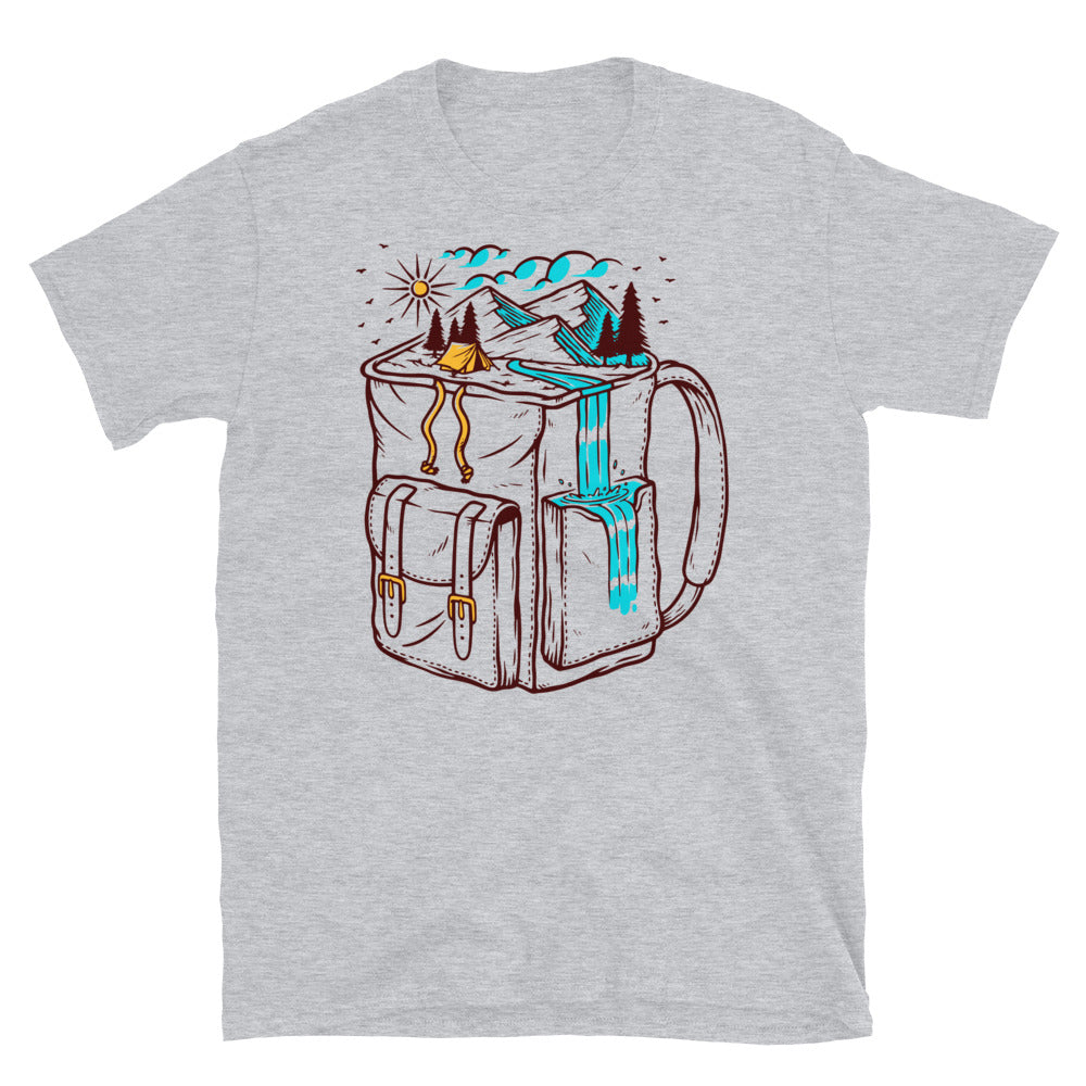 Mountain and bag ,backpacker Fit Unisex Softstyle T-Shirt