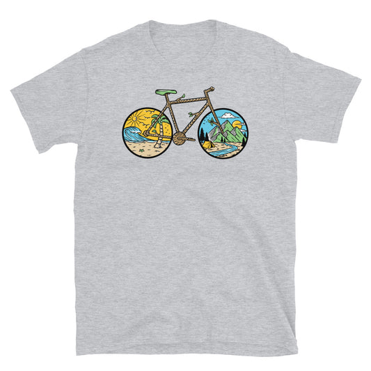 Camiseta unisex Softstyle con forma de bicicleta natural