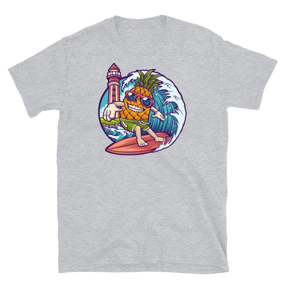 Pineapple surf summer logo mascot Fit Unisex Softstyle T-Shirt