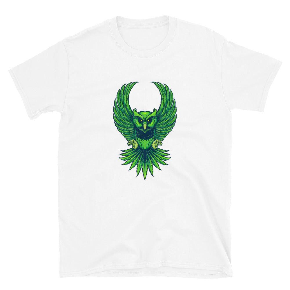 Weed Owl Leaf Cannabis Fit Camiseta unisex de estilo suave