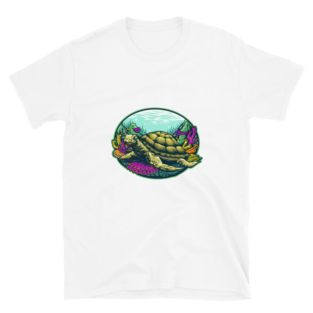 Turtle Under Water Fit Unisex Softstyle T-Shirt