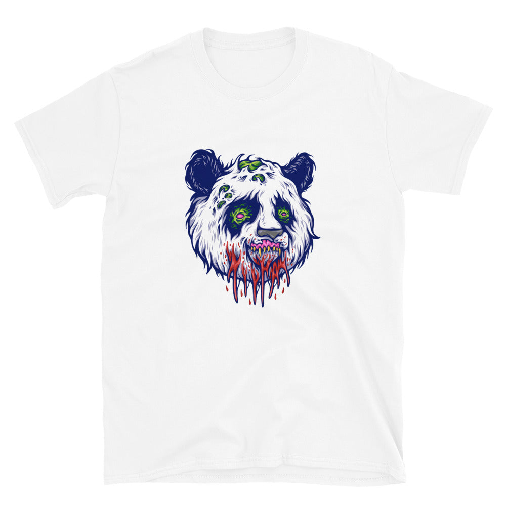 Monstruo de cabeza de panda aterrador Fit Unisex Softstyle camiseta