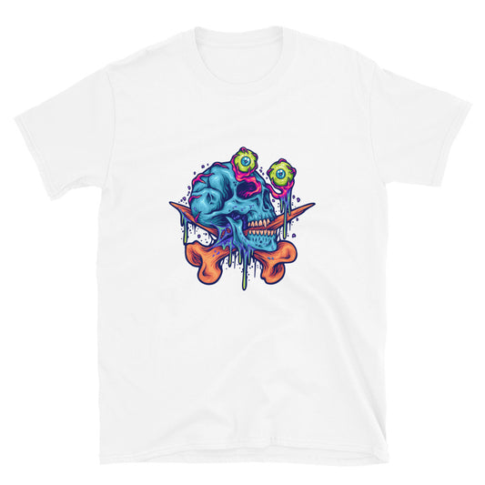 Scary zombie cráneo globos oculares Fit Unisex Softstyle Camiseta