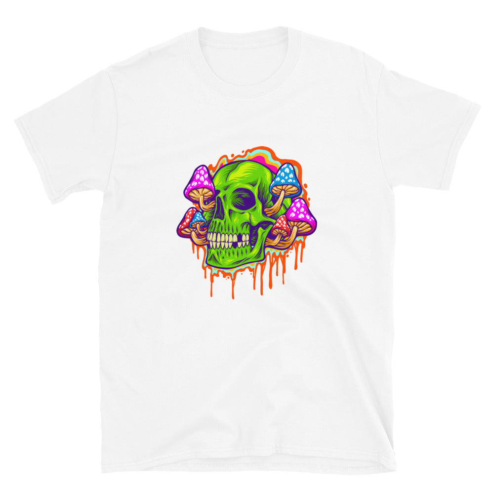 Psychedelic head skull with mushrooms Fit Unisex Softstyle T-Shirt