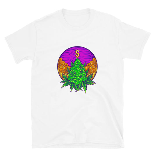 Hoja de marihuana Cáñamo con dinero en efectivo Fit Unisex Softstyle Camiseta