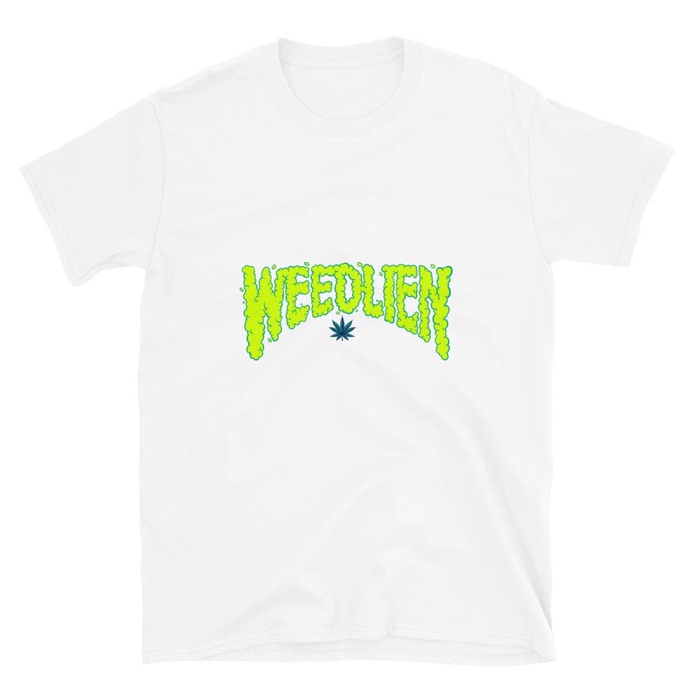 Weed Alien Wort Schriftzug Typografie HandDrawn Fit Unisex Softstyle T-Shirt