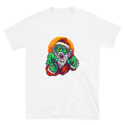 Santa Claus Scream Zombie Fit Camiseta unisex de estilo suave